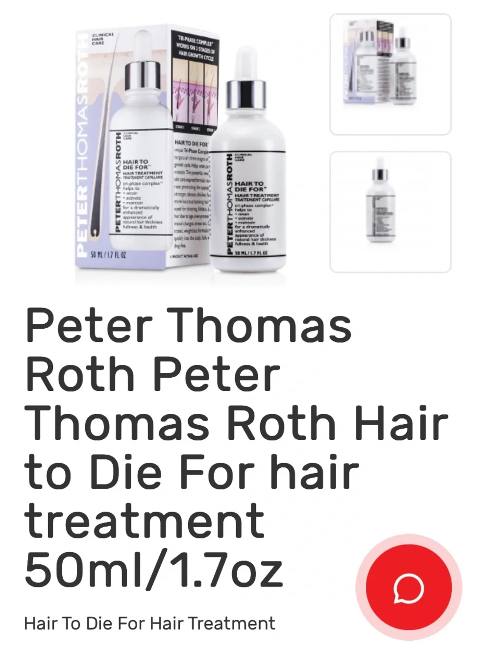 Peter Thomas Roth Hair To Die For, Hair Treatment Clinical Hair Care